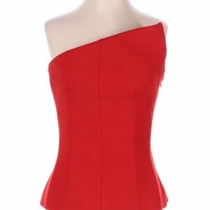 Zara Red Satin Strapless Top